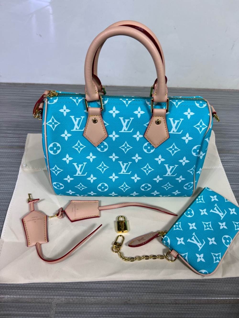 Inspired by luxury purse crossbody bag teal - fun for summer 🩵